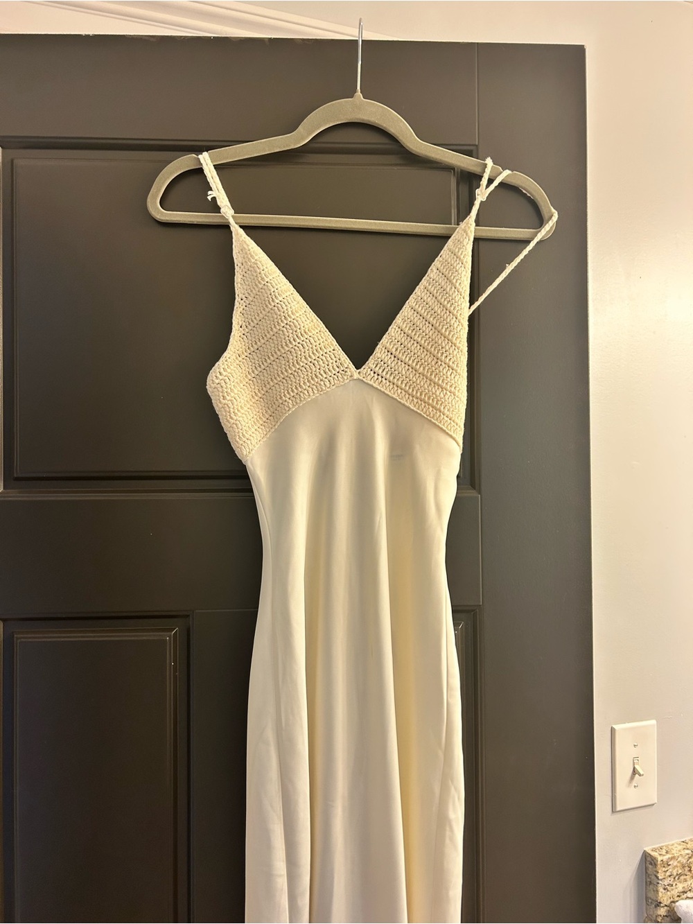 Peppermayo white maxi dress with knit